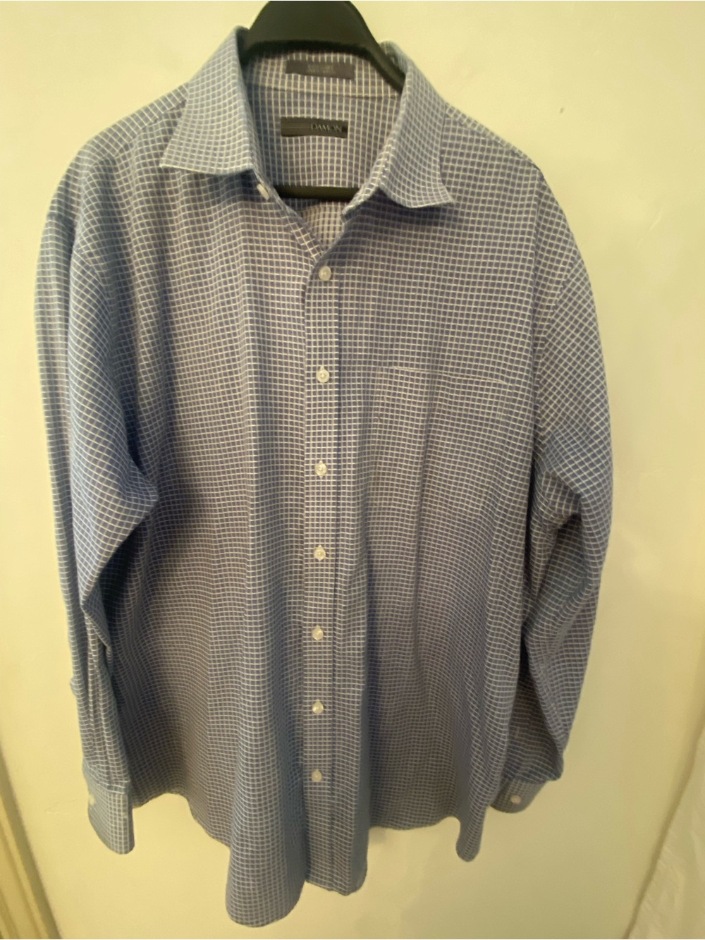Damo Blue Check Long-Sleeve Dress Shirt